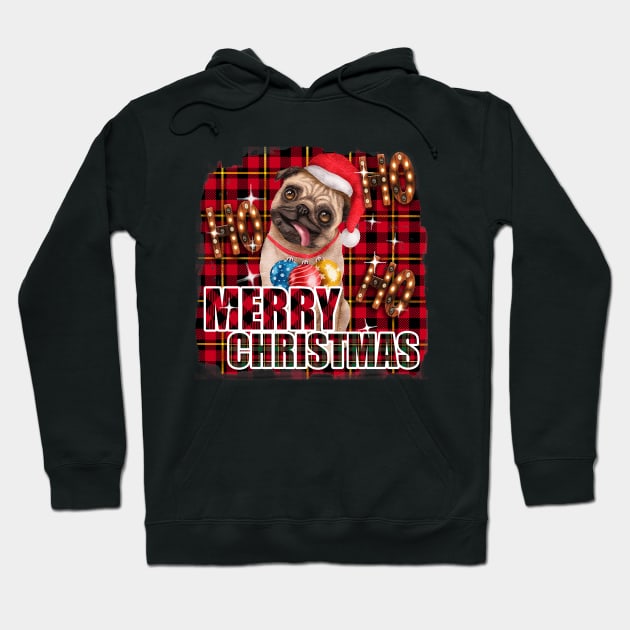 Merry Christmas pug Hoodie by GothicDesigns